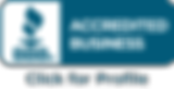 Better Business Bureau Accredited Business logo with link to Profile.