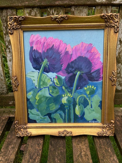 Thumbnail: Poppies in my garden-acrylic painting