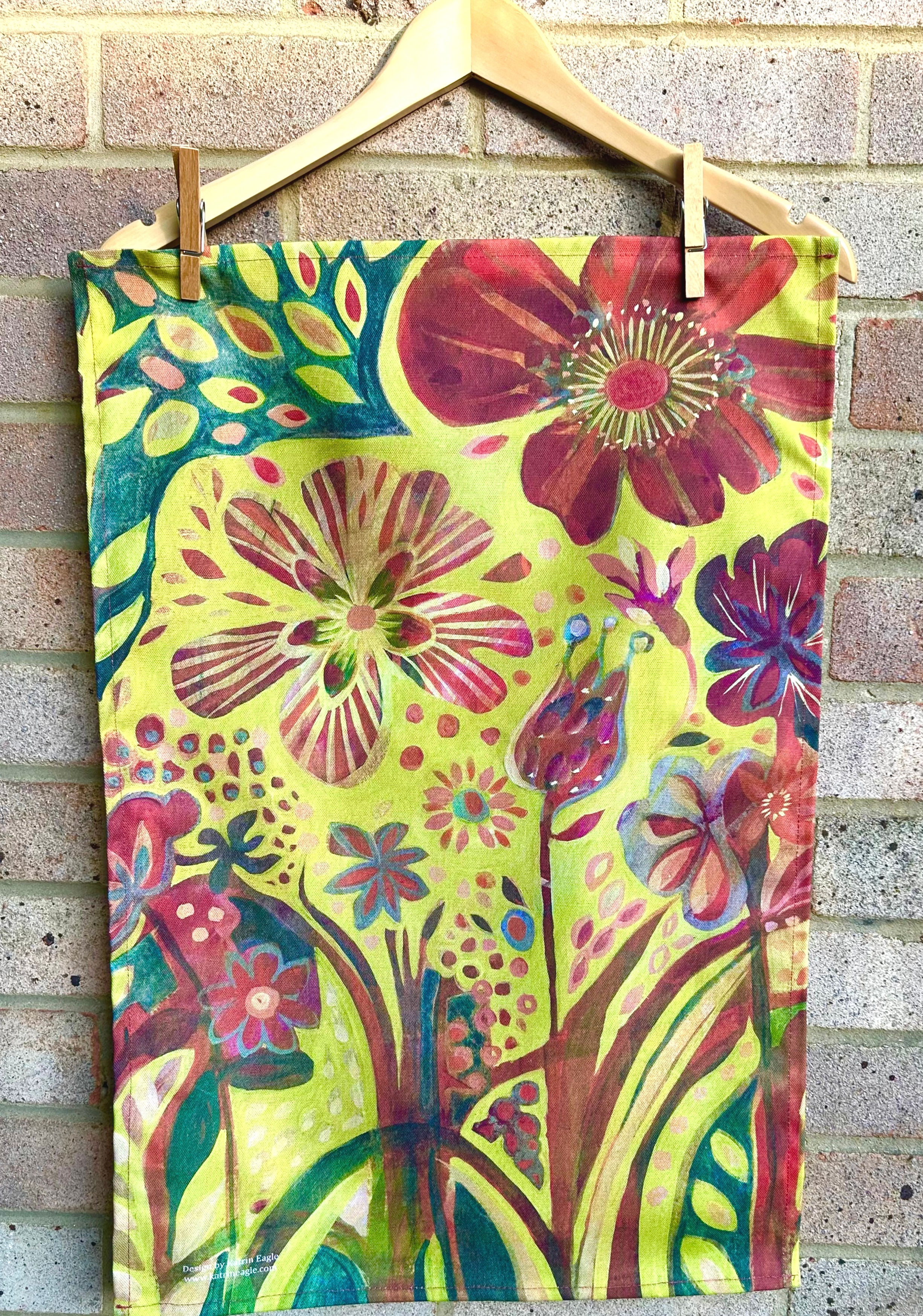 Summer Garden tea towel