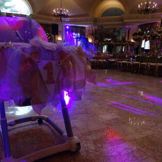 Custom carriage on dance floor for a party