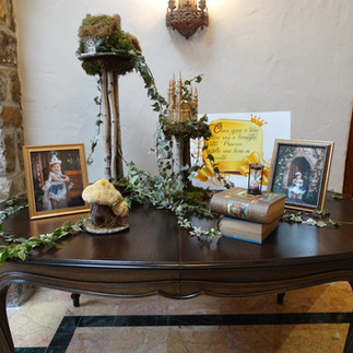 Table with props for 1st birthday party