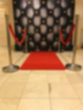 JamBooth Photos Black Leather Backdrop, Red Carpet, Stanchions
