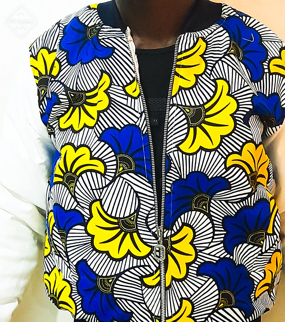 Miniature : BOMBERS & blousson en tissu Fleurs de Mariage bleu jaune