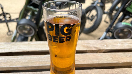 pig pint beer electric bikes new forest jaunt-ebikes