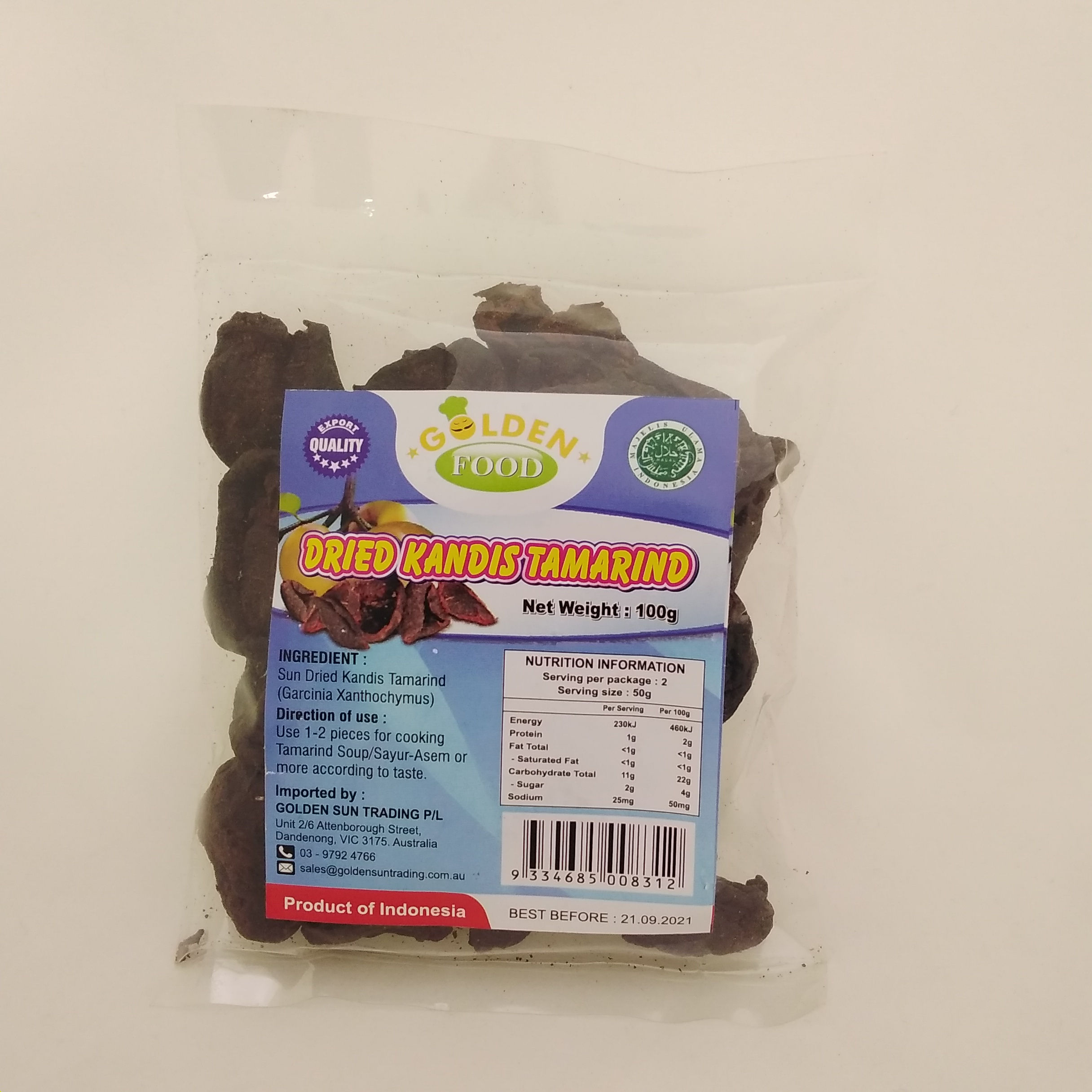 GOLDEN FOOD Dried Kandis Tamarind 20x100g
