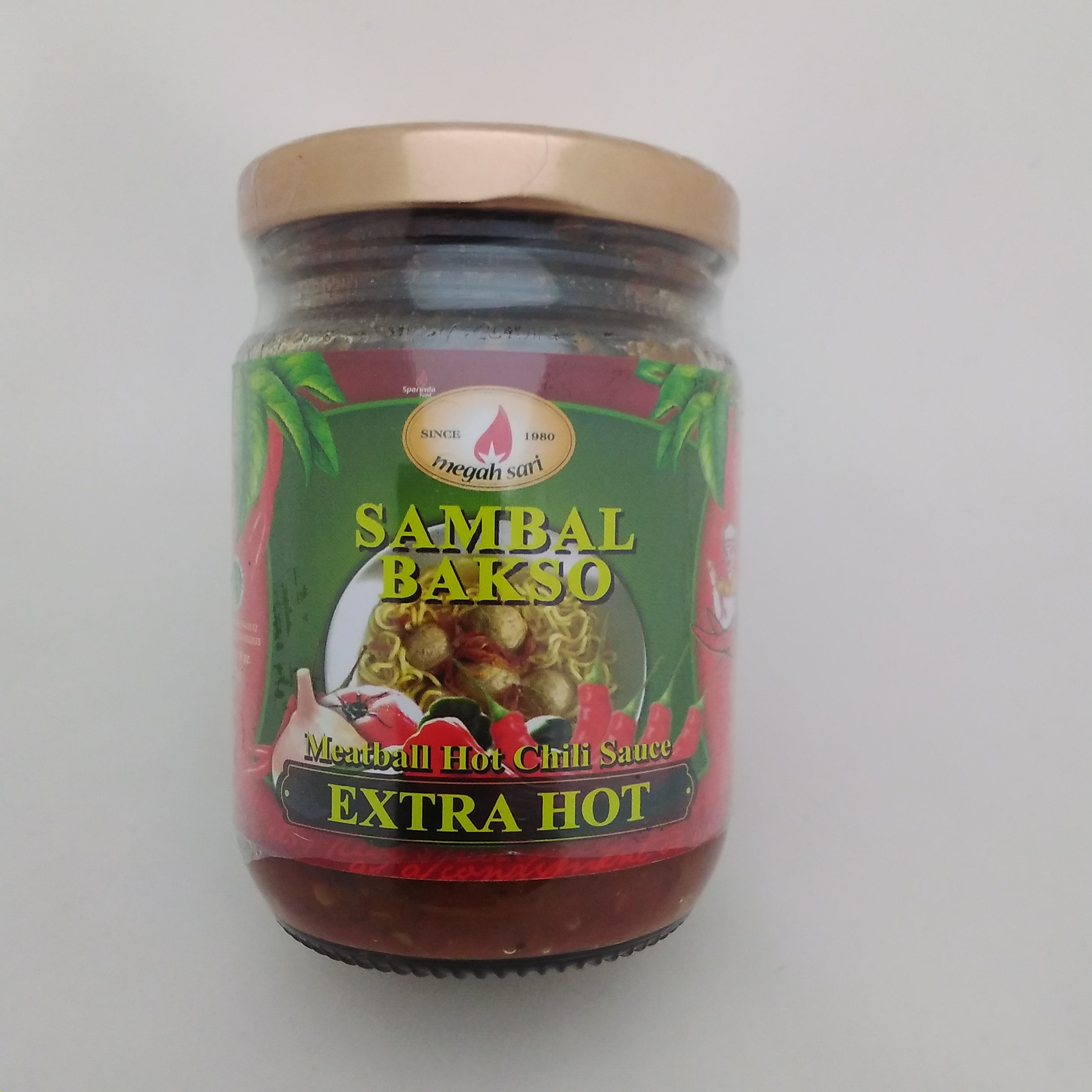 MEGAH SARI Chili Extra HOT 24x250g (Excellent for Meatball Soup)