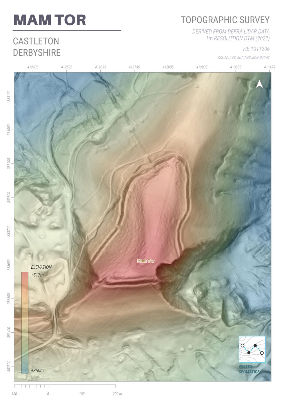 Mam Tor, Digital Elevation Model (DEM)