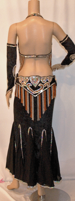 الصورة المصغرة: 送料無料！【ベリーダンス衣装フルセット】　グゼルハート　ブラック・シルバー　bellydance costume/Guzel Heart BKS