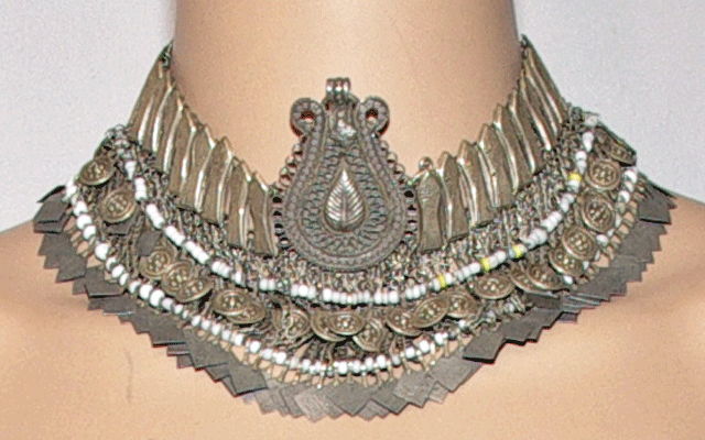 ベリーダンス　トライバル ネックレス ベリーダンス トライバルネックレス／チョーカー シルバーNK0011