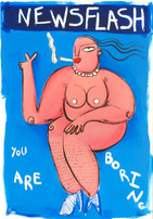 10 - U R BORING, 2023, Oil on Pittura Paper, 100 x 70 cm