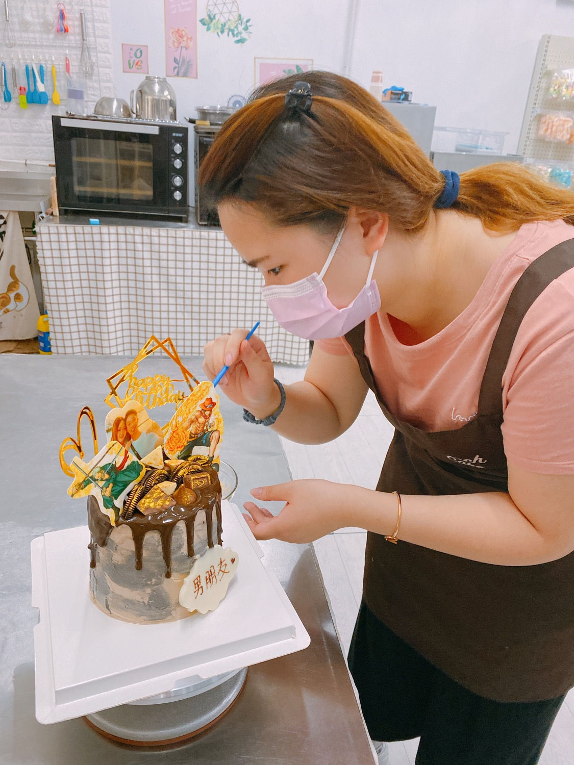 雲石蛋糕加食用印刷相片