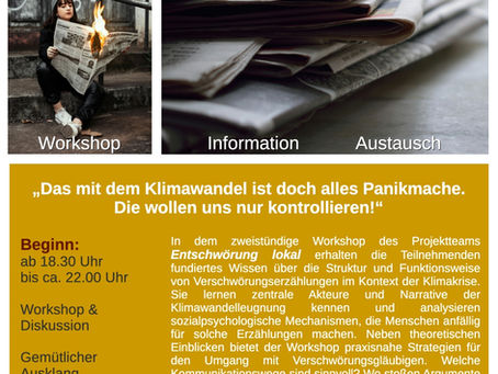 WORKSHOP Verschwörungserzählungen im Kontext der Klimakrise