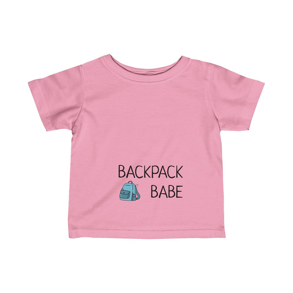 Thumbnail: Travel Backpack Babe - Infant Fine Jersey Tee / Baby Romper / Baby body