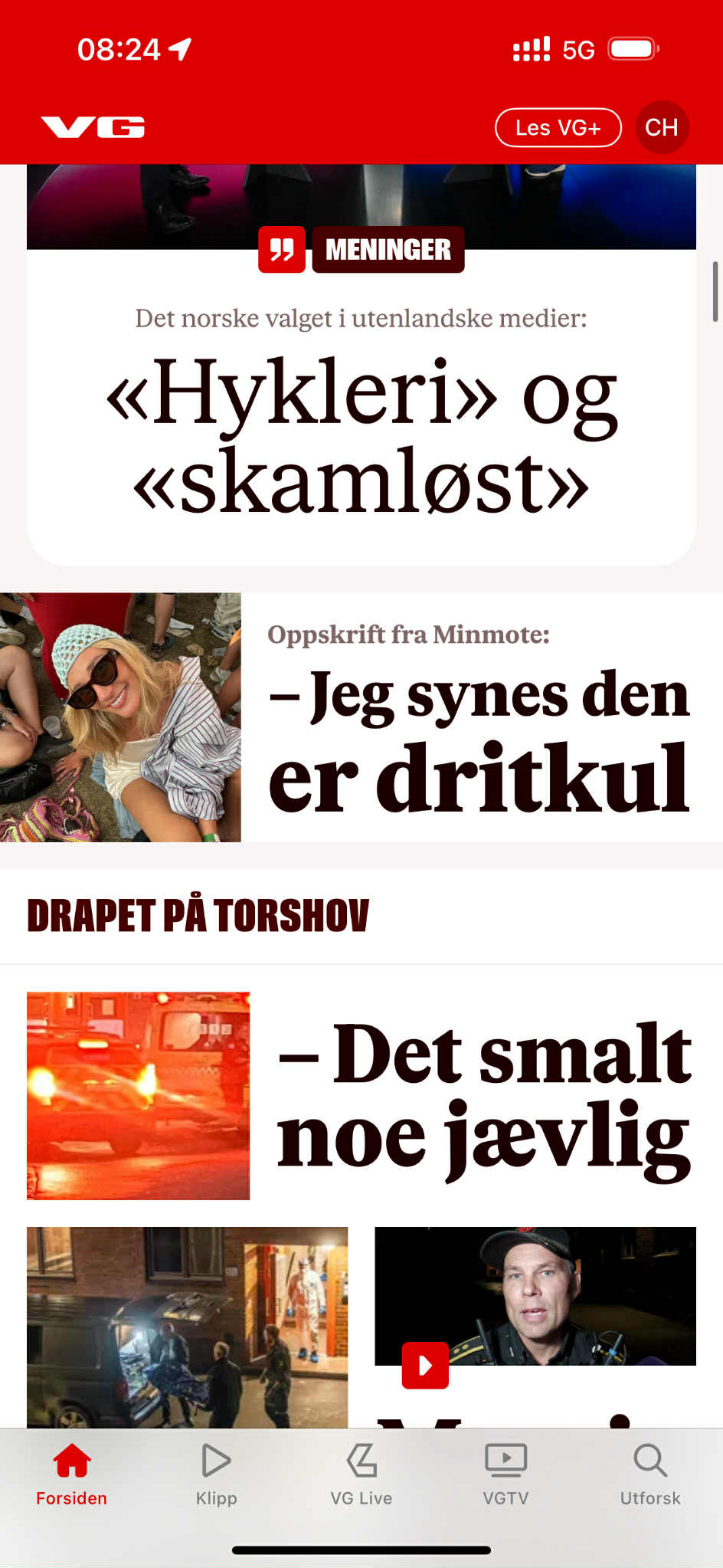 Artikkel på VG