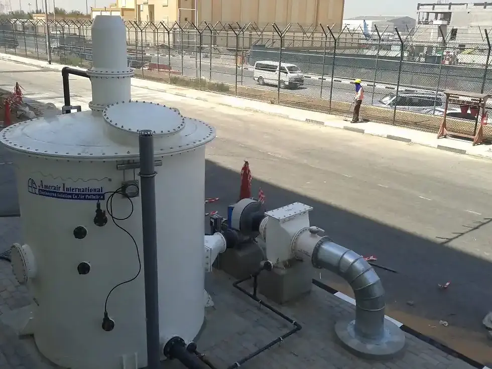 Industrial carbon adsorption system for odour and VOC removal in wastewater facility