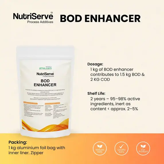 NutriServe BOD Enhancer dosage to increase BOD and COD in wastewater treatment