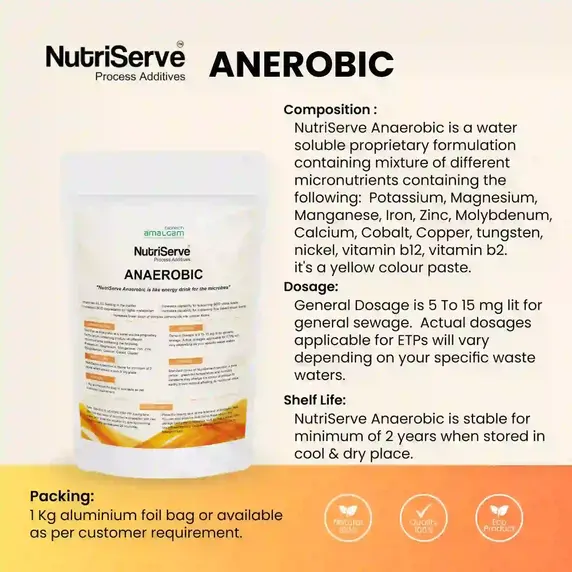 NutriServe Anaerobic micronutrient composition and dosage for industrial wastewater