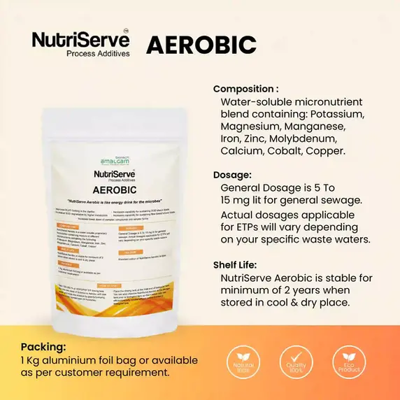NutriServe Aerobic composition dosage and shelf life for wastewater treatment use