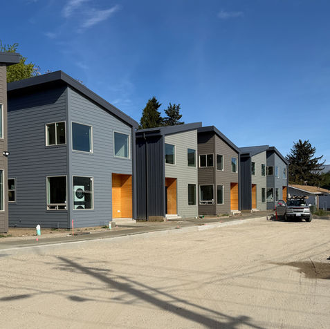 Exterior facade of a modern-style community project providing affordable housing in Wenatchee, WA by modFORM LLC.