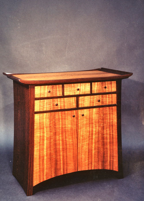 Koa and Wenge Side Table / Cabinet