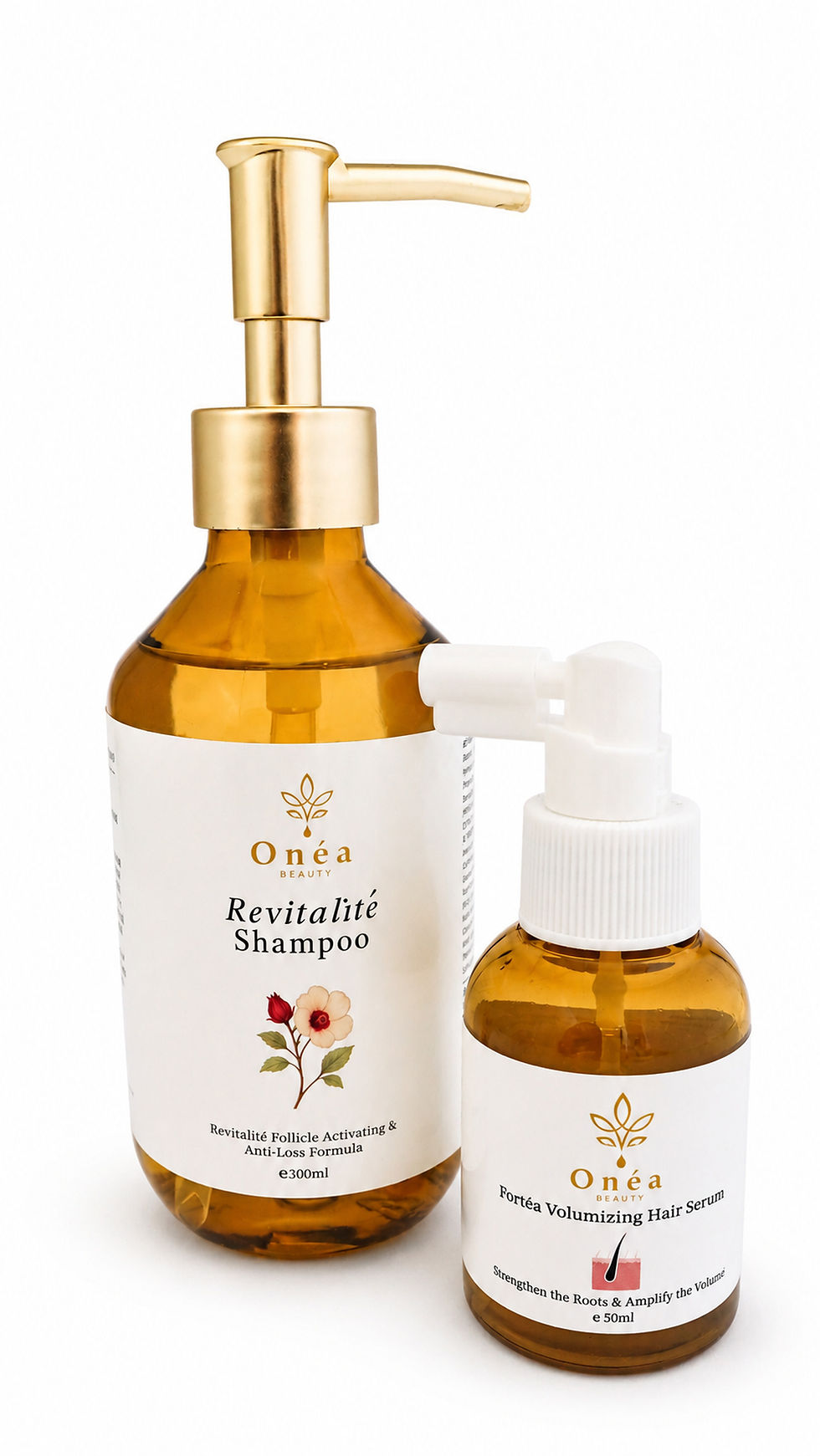 Onéa Revitalité 健髮雙品組,賦活豐盈洗髮精與豐盈強韌養髮精華產品合照