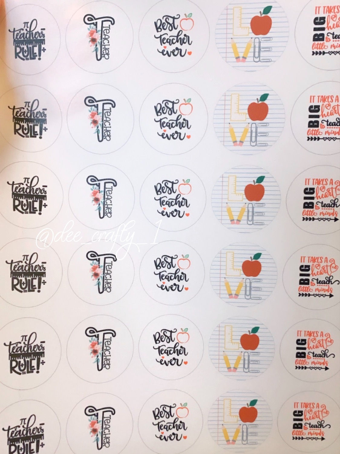 Assorted Teacher Edible sheet