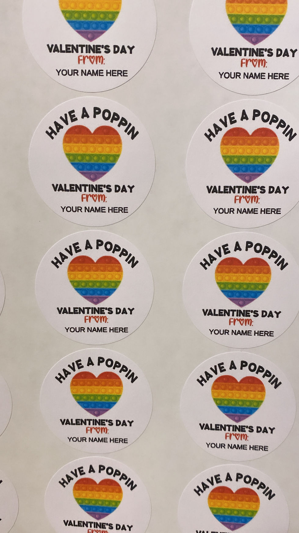 Poppin Vday Sticker Sheet (pick up only)