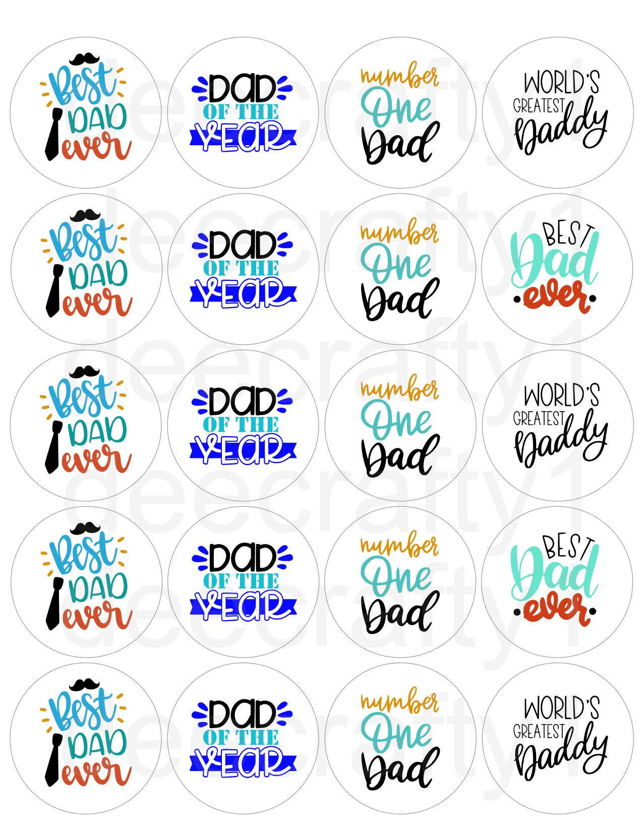 Number One Dad 2" Edible