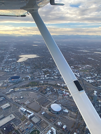 View of the ground from the plane in flight