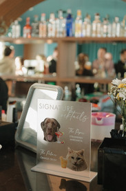 Reception details at a beach house wedding in Corolla