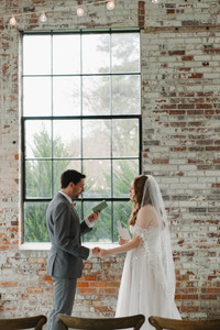 private bride and groom moment before the ceremony 