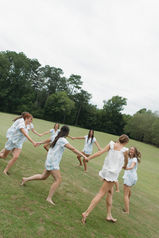 bridesmaids and bride