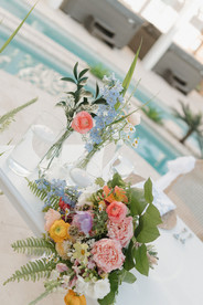Reception details at a beach house wedding in Corolla