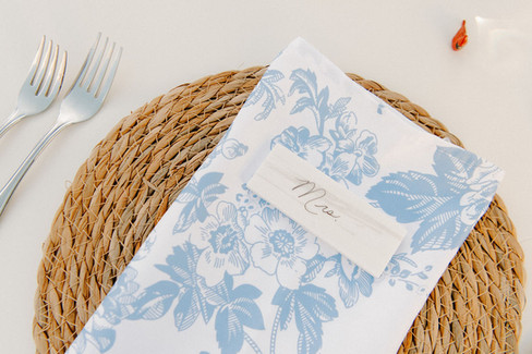 Reception details at a beach house wedding in Corolla