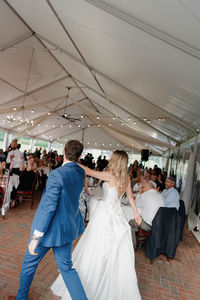 bride and groom reception entrance