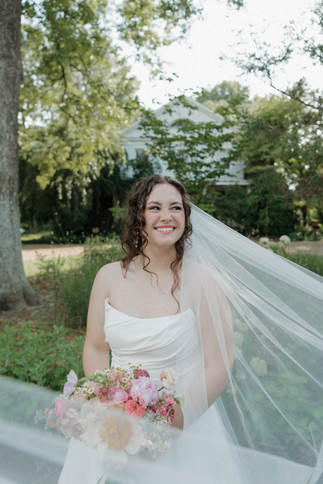 bride during summer wedding