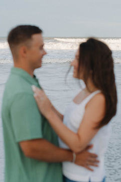 romantic coastal engagement