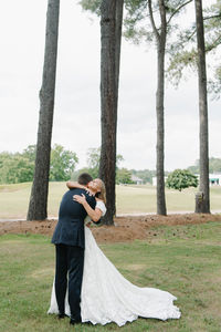 wedding first look with groom
