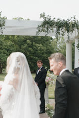 groom sees bride for the first time