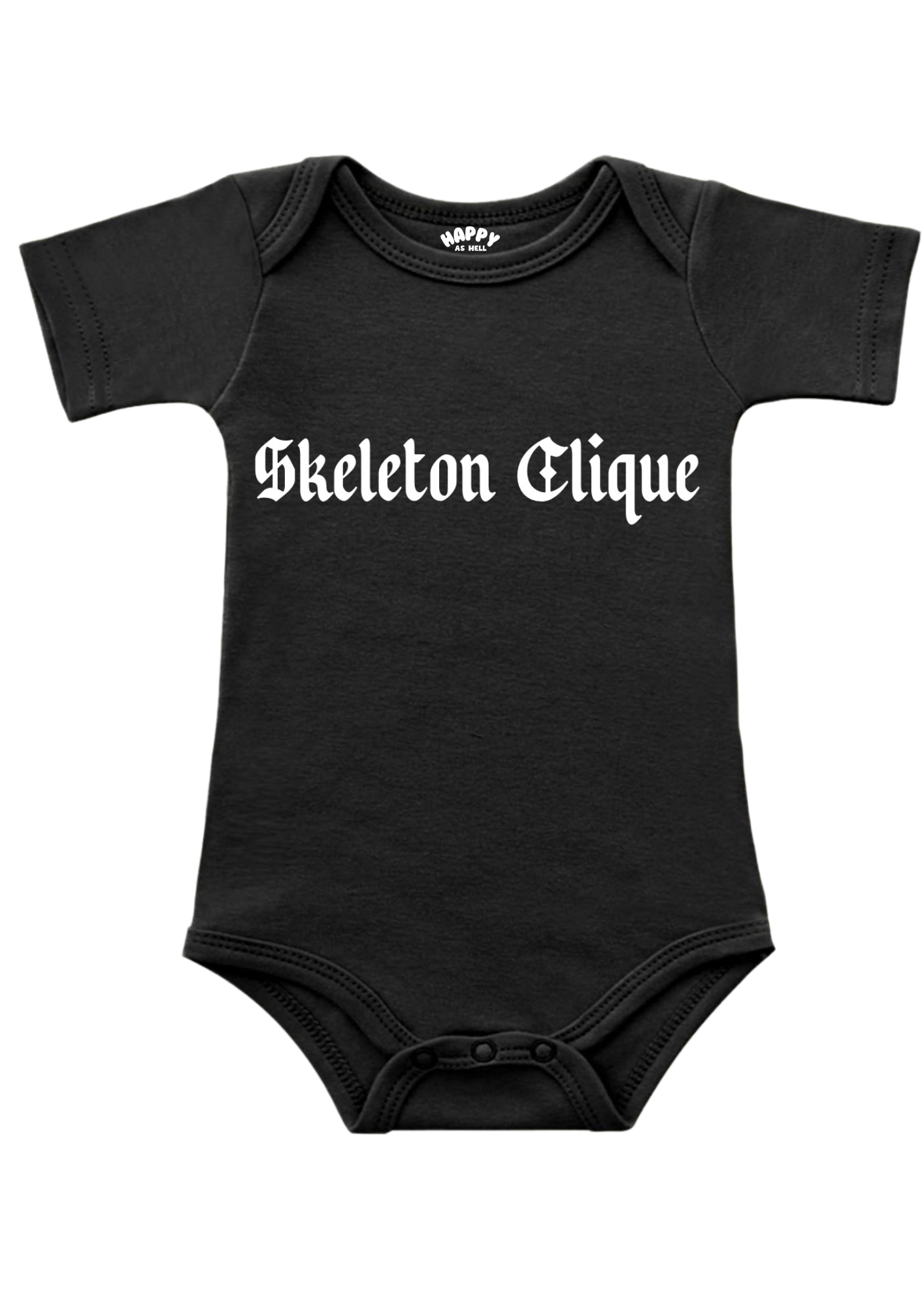 Skeleton Clique Baby Short sleeved black Onesie
