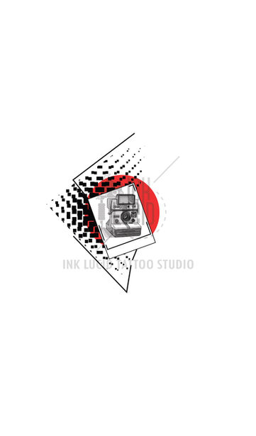 Polaroid camera design by Ink Lucid Tattoo Studio