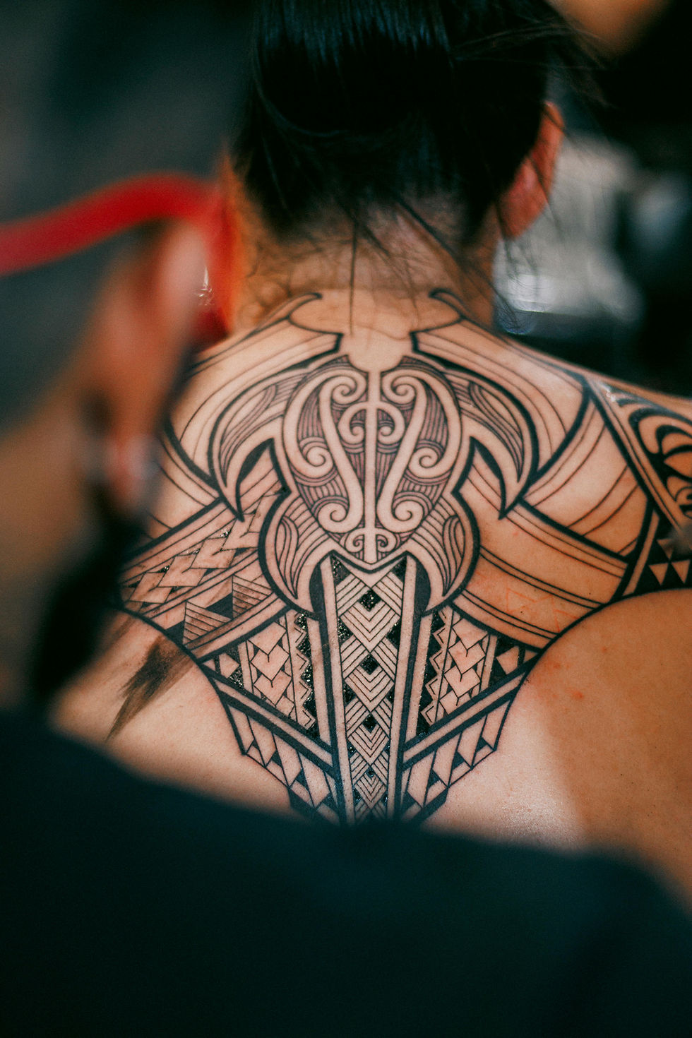 Contemporary Geometric back tattoo