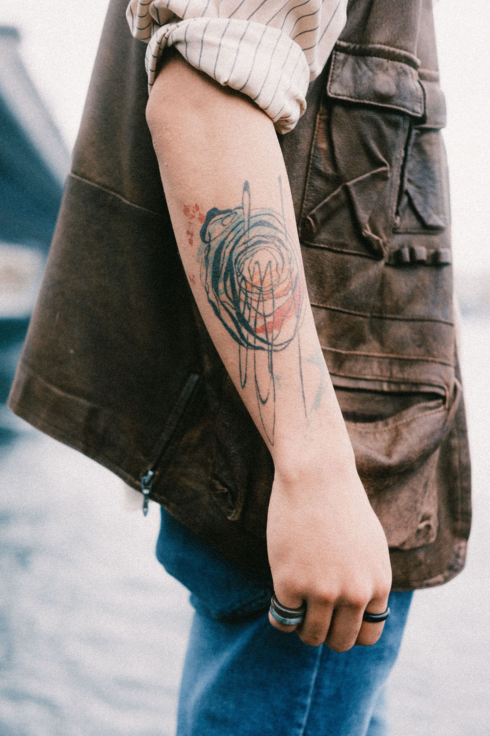 Abstract tattoo on forearm