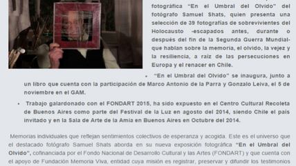 "En el Umbral del Olvido", una muestra de sobrevivientes y acogidos.