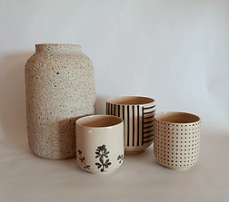 dumieloboutdesdoigts-poterie-ceramique-tournage-serigraphie-matiere-texture-rayure-feuilla