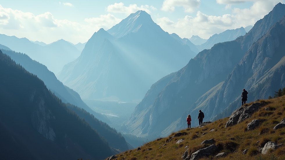 High angle view of a majestic mountain range