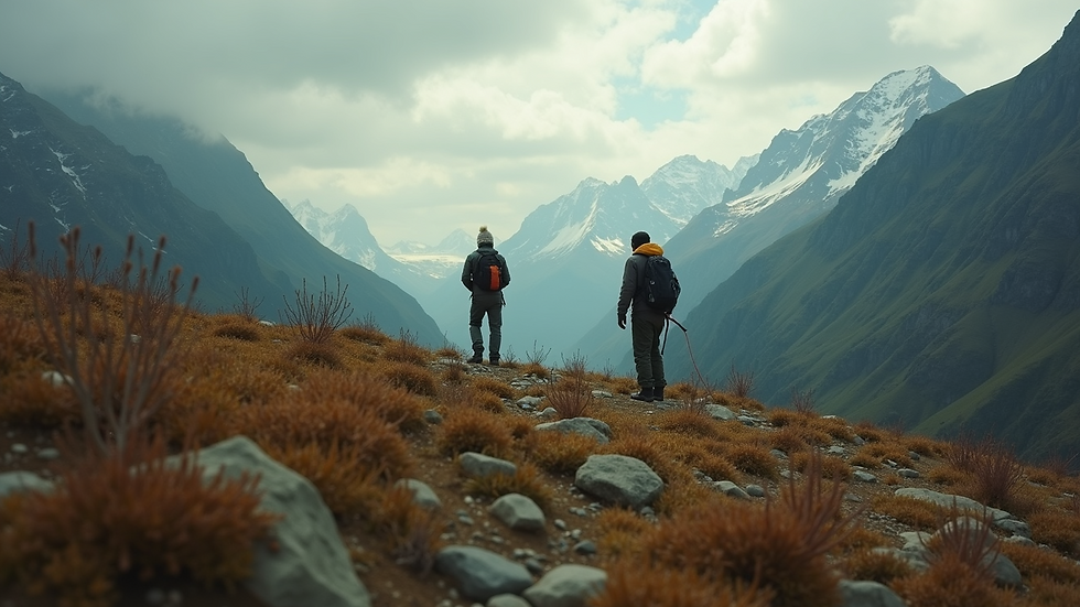 High angle view of a photo gallery showcasing adventure photography