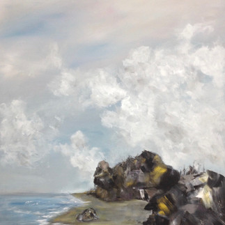 Rocky Shore (Sea and Sky Series, #5), painted by Tina Clancy