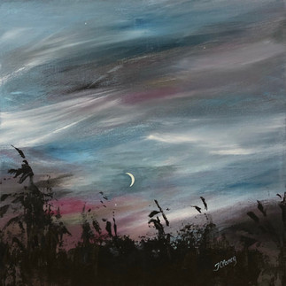 Muskoka Moon (Sea and Sky Series, #28), painted by Tina Clancy