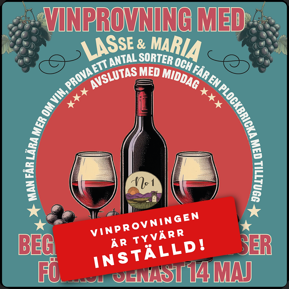 Vinprovningen är inställd!